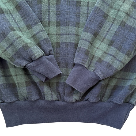 VTG Polo Golf Ralph Lauren Pullover Tartan Plaid Navy Green Stanton Logo Medium - Picture 4 of 8